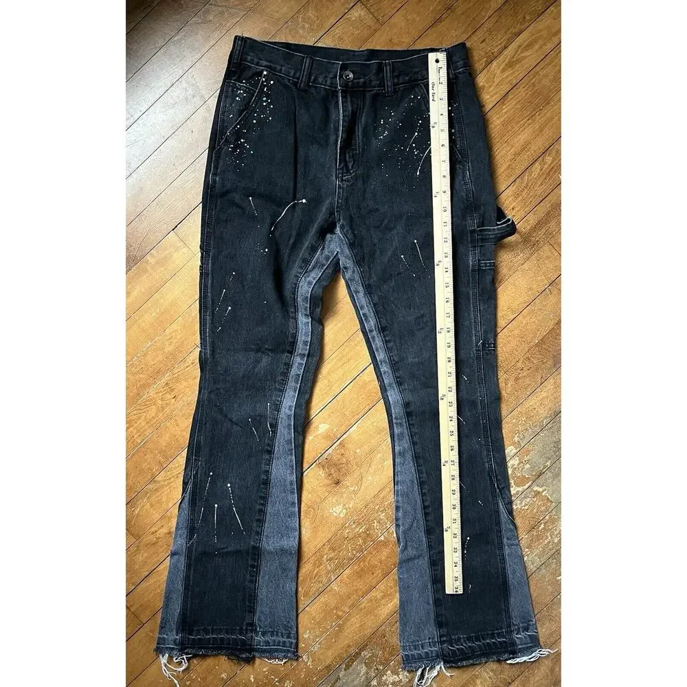 Black Icon Paint Splotched Black Jeans Men’s Size 32